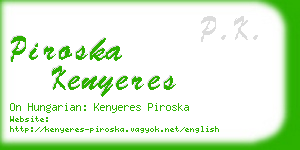 piroska kenyeres business card